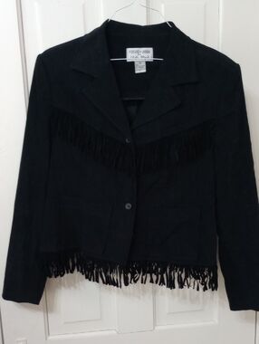 FOCUS 2000 Black Suede Fringe Jacket